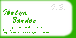 ibolya bardos business card